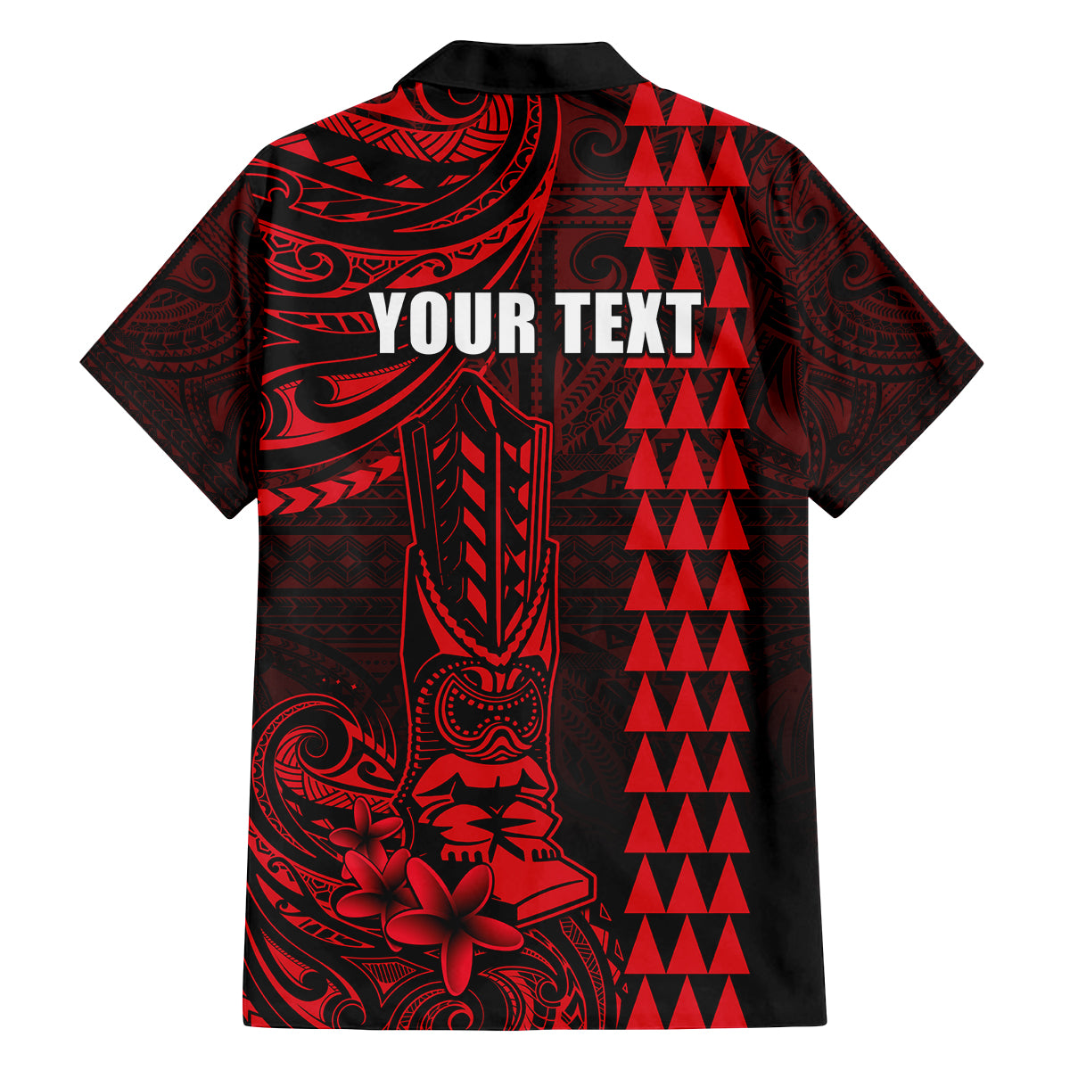 Personalized Hawaii Hauoli Makahiki Hou Family Matching Tank Maxi Dress and Hawaiian Shirt Lono Hawaiian God Kakau Polynesian Tribal Red LT05 - Polynesian Pride
