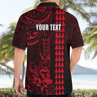 Personalized Hawaii Hauoli Makahiki Hou Hawaiian Shirt Lono Hawaiian God Kakau Polynesian Tribal Red LT05 - Polynesian Pride