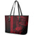 Hawaii Hauoli Makahiki Hou Leather Tote Bag Lono Hawaiian God Kakau Polynesian Tribal Red LT05 - Polynesian Pride