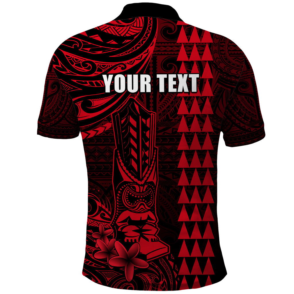 Personalized Hawaii Hauoli Makahiki Hou Polo Shirt Lono Hawaiian God Kakau Polynesian Tribal Red LT05 - Polynesian Pride