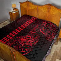 Hawaii Hauoli Makahiki Hou Quilt Lono Hawaiian God Kakau Polynesian Tribal Red LT05 - Polynesian Pride