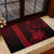 Hawaii Hauoli Makahiki Hou Rubber Doormat Lono Hawaiian God Kakau Polynesian Tribal Red LT05 - Polynesian Pride
