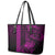 Hawaii Hauoli Makahiki Hou Leather Tote Bag Lono Hawaiian God Kakau Polynesian Tribal Pink LT05 - Polynesian Pride