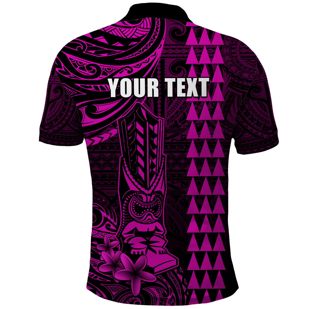 Personalized Hawaii Hauoli Makahiki Hou Polo Shirt Lono Hawaiian God Kakau Polynesian Tribal Pink LT05 - Polynesian Pride