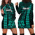 Personalized Hawaii Hauoli Makahiki Hou Hoodie Dress Lono Hawaiian God Kakau Polynesian Tribal Turquoise LT05 - Polynesian Pride