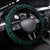 Hawaii Hauoli Makahiki Hou Steering Wheel Cover Lono Hawaiian God Kakau Polynesian Tribal Turquoise