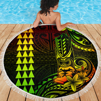 Hawaii Hauoli Makahiki Hou Beach Blanket Lono Hawaiian God Kakau Polynesian Tribal Reggae LT05 - Wonder Print Shop