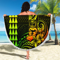 Hawaii Hauoli Makahiki Hou Beach Blanket Lono Hawaiian God Kakau Polynesian Tribal Reggae LT05 - Wonder Print Shop