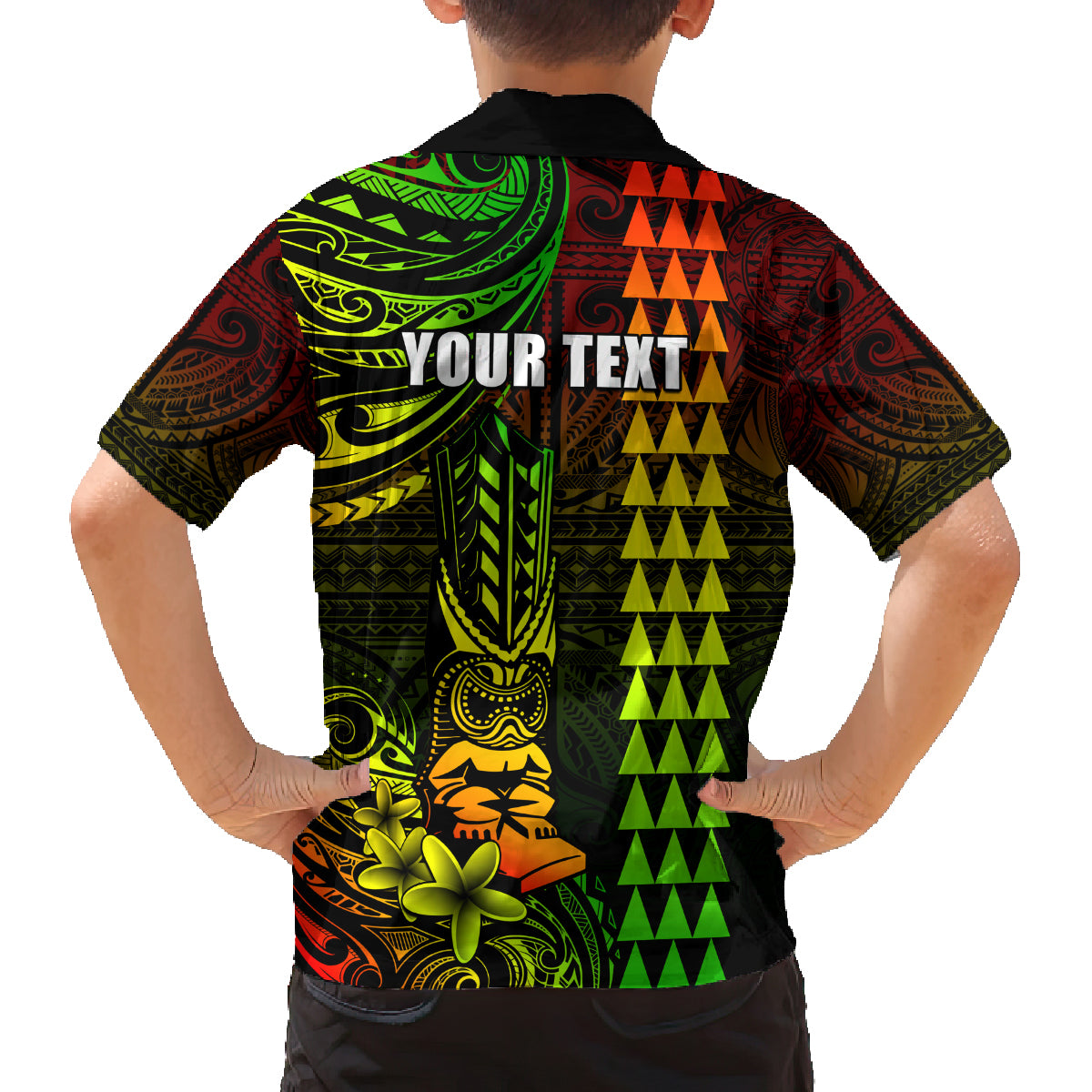 Personalized Hawaii Hauoli Makahiki Hou Family Matching Puletasi Dress and Hawaiian Shirt Lono Hawaiian God Kakau Polynesian Tribal Reggae LT05 - Polynesian Pride