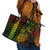 Hawaii Hauoli Makahiki Hou Leather Tote Bag Lono Hawaiian God Kakau Polynesian Tribal Reggae LT05 - Polynesian Pride