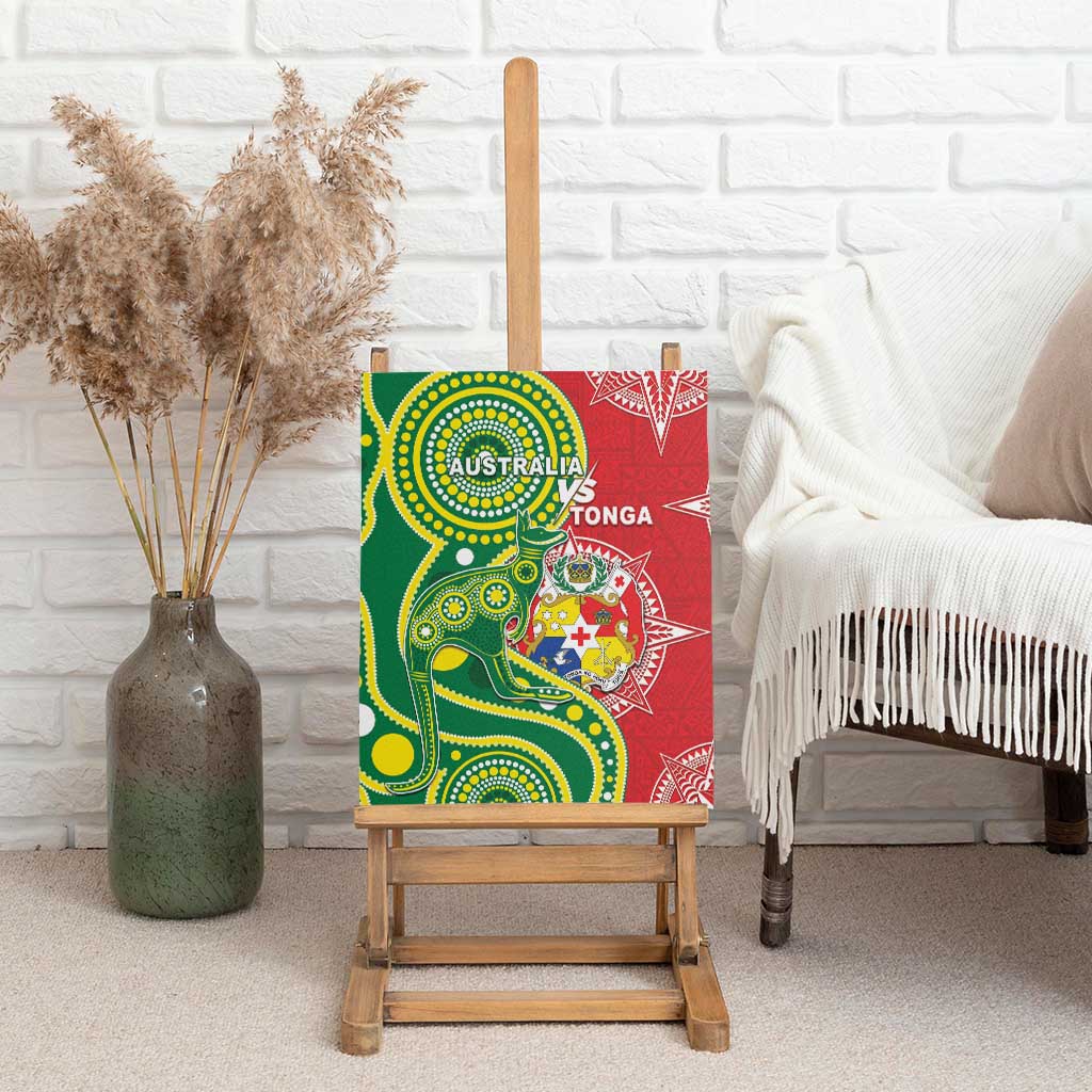 Tonga Australia Rugby Canvas Wall Art Kangaroos And Tonga Mate Maa Together