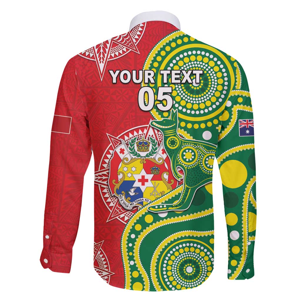 Custom Tonga Australia Rugby Family Matching Mermaid Dress and Hawaiian Shirt Kangaroos And Tonga Mate Maa Together LT05 - Polynesian Pride