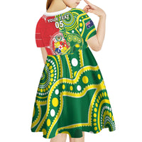 Custom Tonga Australia Rugby Kid Short Sleeve Dress Kangaroos And Tonga Mate Maa Together