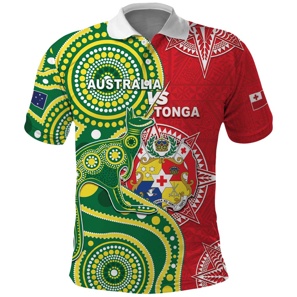 Custom Tonga Australia Rugby Polo Shirt Kangaroos And Tonga Mate Maa Together