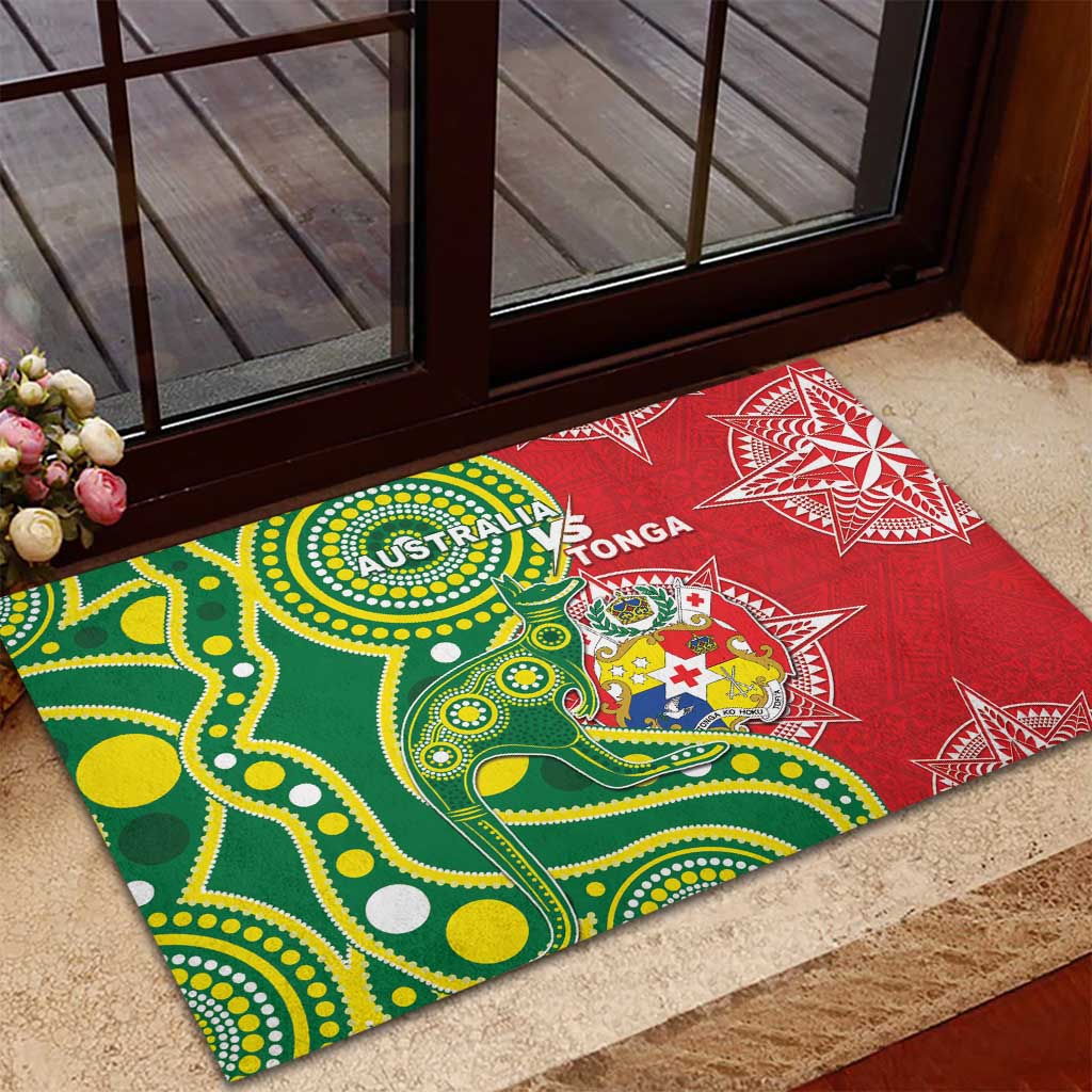 Tonga Australia Rugby Rubber Doormat Kangaroos And Tonga Mate Maa Together