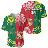 Custom Tonga XIII And Australia Kangaroos Baseball Jersey Mate Maa Tongan Ngatu With Aboriginal