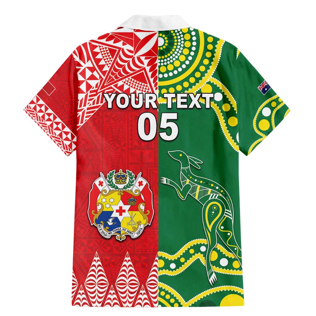 Custom Tonga XIII And Australia Kangaroos Family Matching Mermaid Dress and Hawaiian Shirt Mate Maa Tongan Ngatu With Aboriginal LT05 - Polynesian Pride