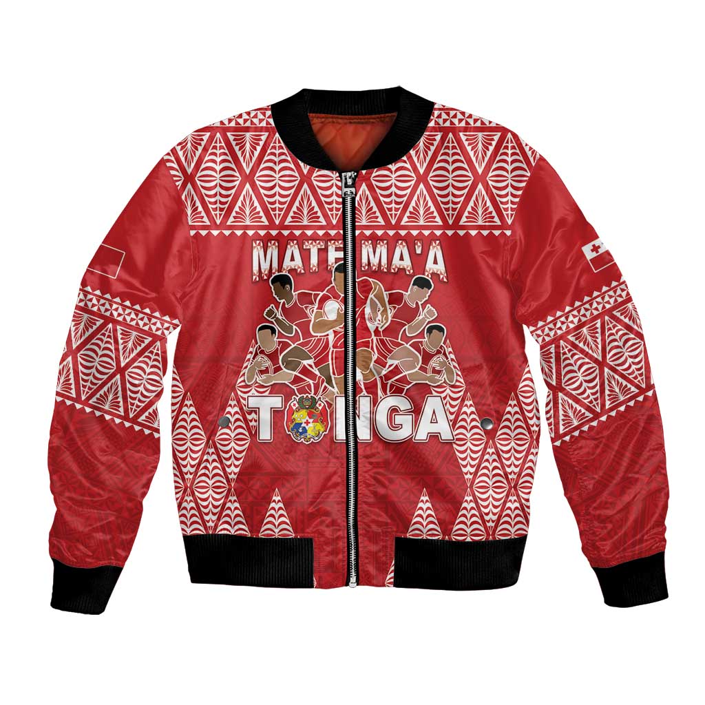 Custom Tonga Rugby Bomber Jacket Tonga Mate Ma'a Take The Lead