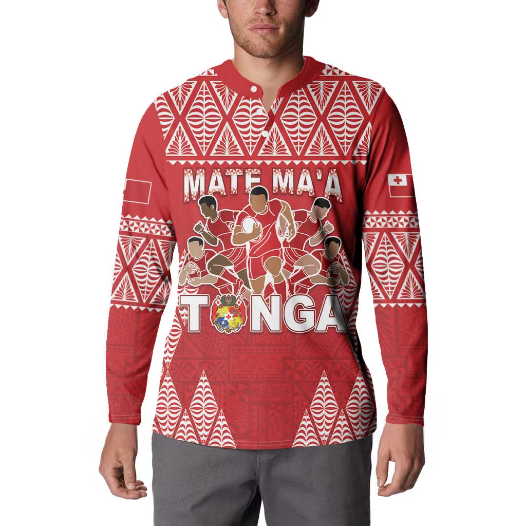 Custom Tonga Rugby Button Sweatshirt Tonga Mate Ma'a Take The Lead
