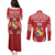 Custom Tonga Rugby Couples Matching Puletasi and Long Sleeve Button Shirt Tonga Mate Ma'a Take The Lead