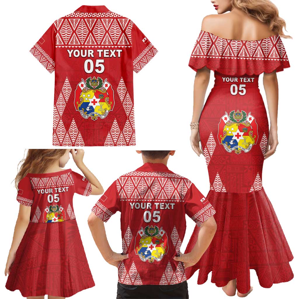 Custom Tonga Rugby Family Matching Mermaid Dress and Hawaiian Shirt Tonga Mate Ma'a Take The Lead LT05 - Polynesian Pride