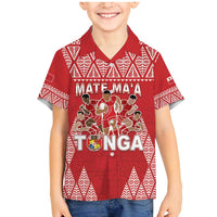 Custom Tonga Rugby Family Matching Mermaid Dress and Hawaiian Shirt Tonga Mate Ma'a Take The Lead LT05 Son's Shirt Red - Polynesian Pride