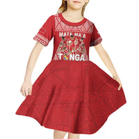 Custom Tonga Rugby Kid Short Sleeve Dress Tonga Mate Ma'a Take The Lead