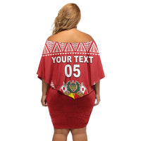 Custom Tonga Rugby Off Shoulder Short Dress Tonga Mate Ma'a Take The Lead