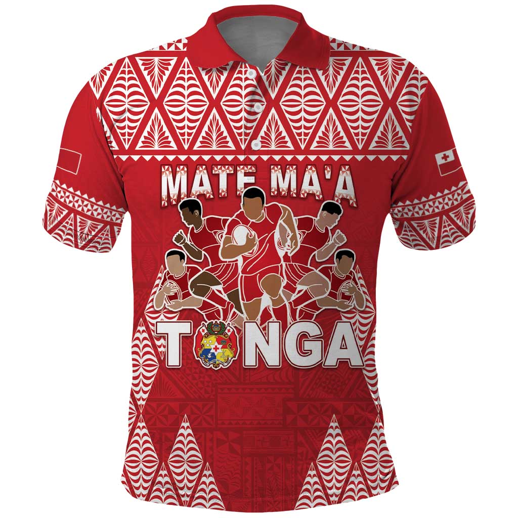 Custom Tonga Rugby Polo Shirt Tonga Mate Ma'a Take The Lead LT05 Red - Polynesian Pride
