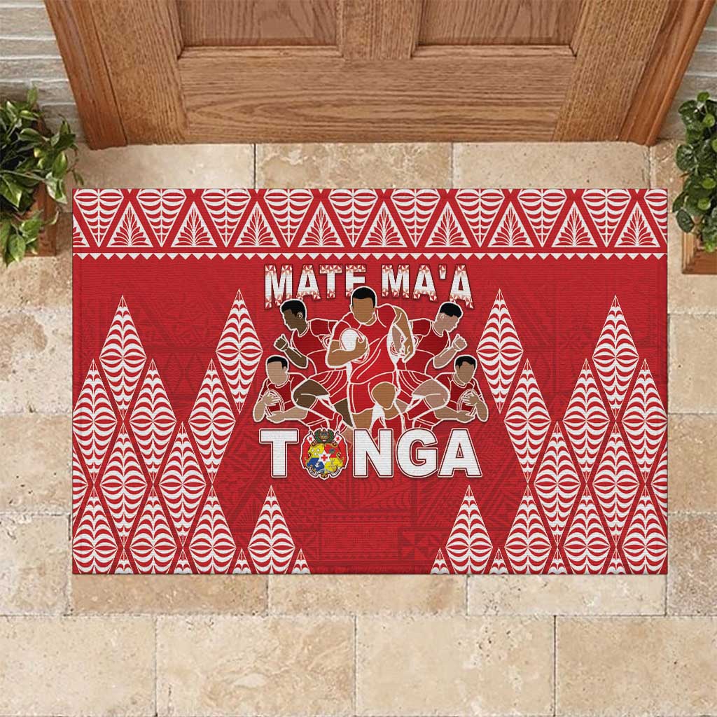 Tonga Rugby Rubber Doormat Tonga Mate Ma'a Take The Lead