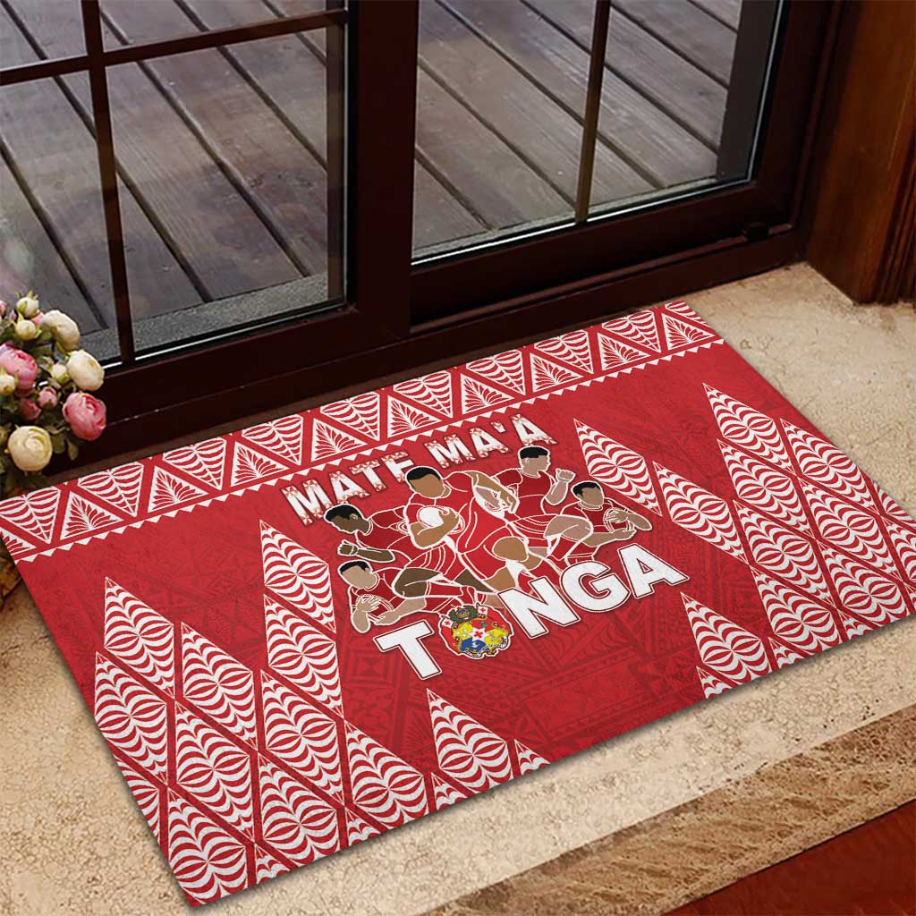 Tonga Rugby Rubber Doormat Tonga Mate Ma'a Take The Lead