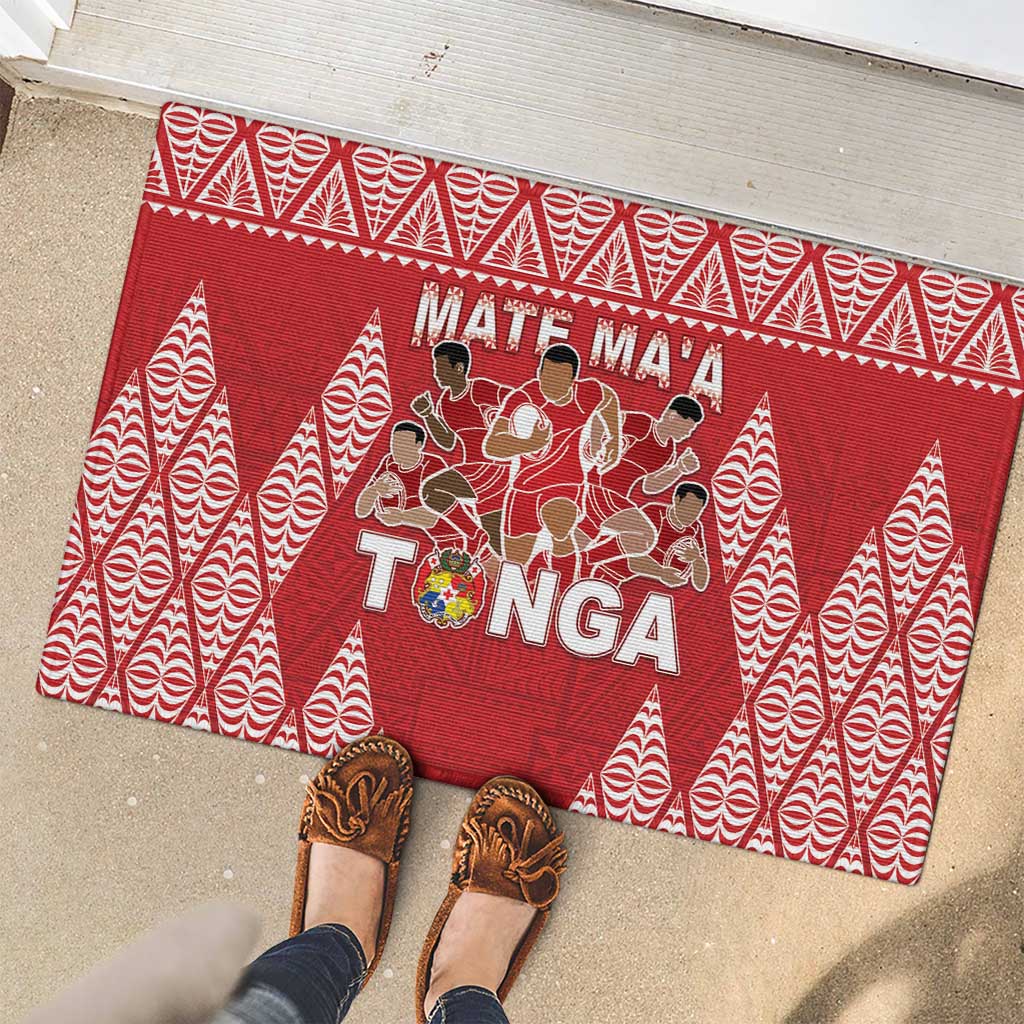 Tonga Rugby Rubber Doormat Tonga Mate Ma'a Take The Lead