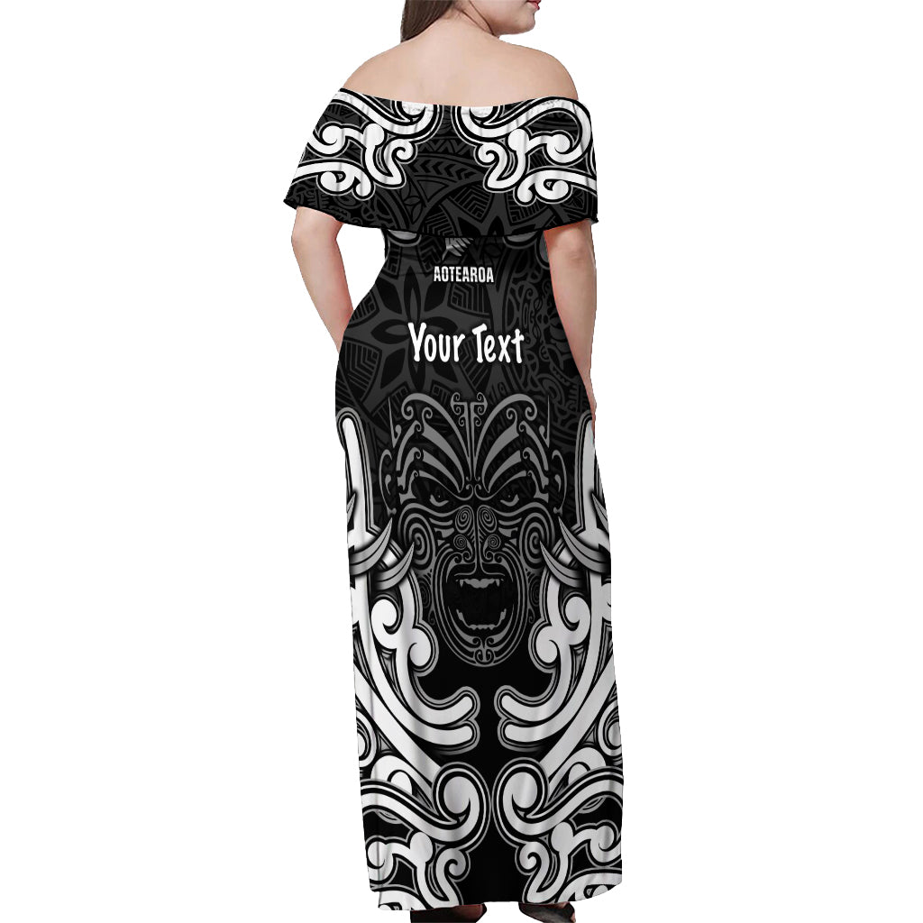 Personalised Aotearoa Off Shoulder Maxi Dress Toitu Te Tiriti O Waitangi LT05 - Polynesian Pride