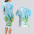 Personalised 2025 Aloha Hawaii Couples Matching Long Sleeve Bodycon Dress and Hawaiian Shirt Tropical Flowers And Honu