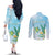 Personalised 2025 Aloha Hawaii Couples Matching Off The Shoulder Long Sleeve Dress and Long Sleeve Button Shirt Tropical Flowers And Honu