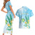 Personalised 2025 Aloha Hawaii Couples Matching Short Sleeve Bodycon Dress and Hawaiian Shirt Tropical Flowers And Honu