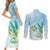 Personalised 2025 Aloha Hawaii Couples Matching Short Sleeve Bodycon Dress and Long Sleeve Button Shirt Tropical Flowers And Honu