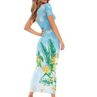 Personalised 2025 Aloha Hawaii Family Matching Short Sleeve Bodycon Dress and Hawaiian Shirt Tropical Flowers And Honu