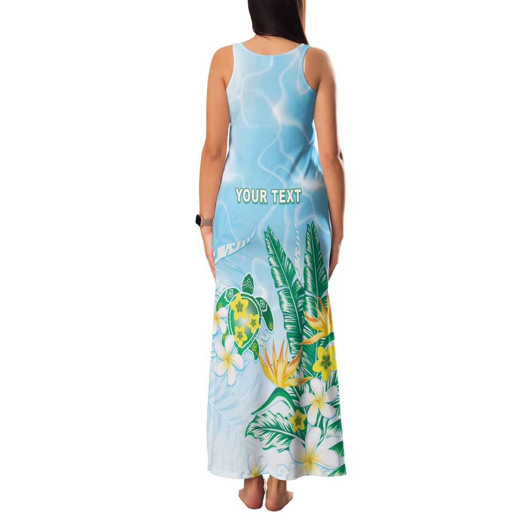 Personalised 2025 Aloha Hawaii Family Matching Tank Maxi Dress and Hawaiian Shirt Tropical Flowers And Honu