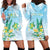 Personalised 2025 Aloha Hawaii Hoodie Dress Tropical Flowers And Honu