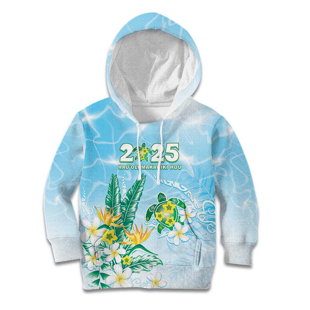 Personalised 2025 Aloha Hawaii Kid Hoodie Tropical Flowers And Honu