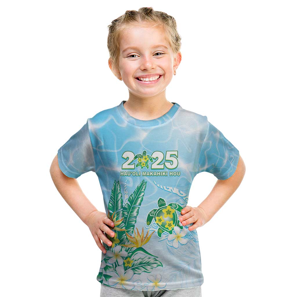 Personalised 2025 Aloha Hawaii Kid T Shirt Tropical Flowers And Honu