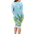 Personalised 2025 Aloha Hawaii Long Sleeve Bodycon Dress Tropical Flowers And Honu