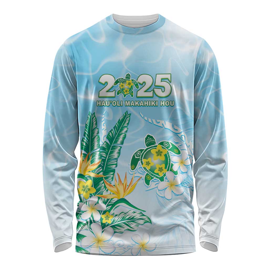 Personalised 2025 Aloha Hawaii Long Sleeve Shirt Tropical Flowers And Honu