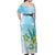 Personalised 2025 Aloha Hawaii Off Shoulder Maxi Dress Tropical Flowers And Honu