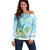 Personalised 2025 Aloha Hawaii Off Shoulder Sweater Tropical Flowers And Honu