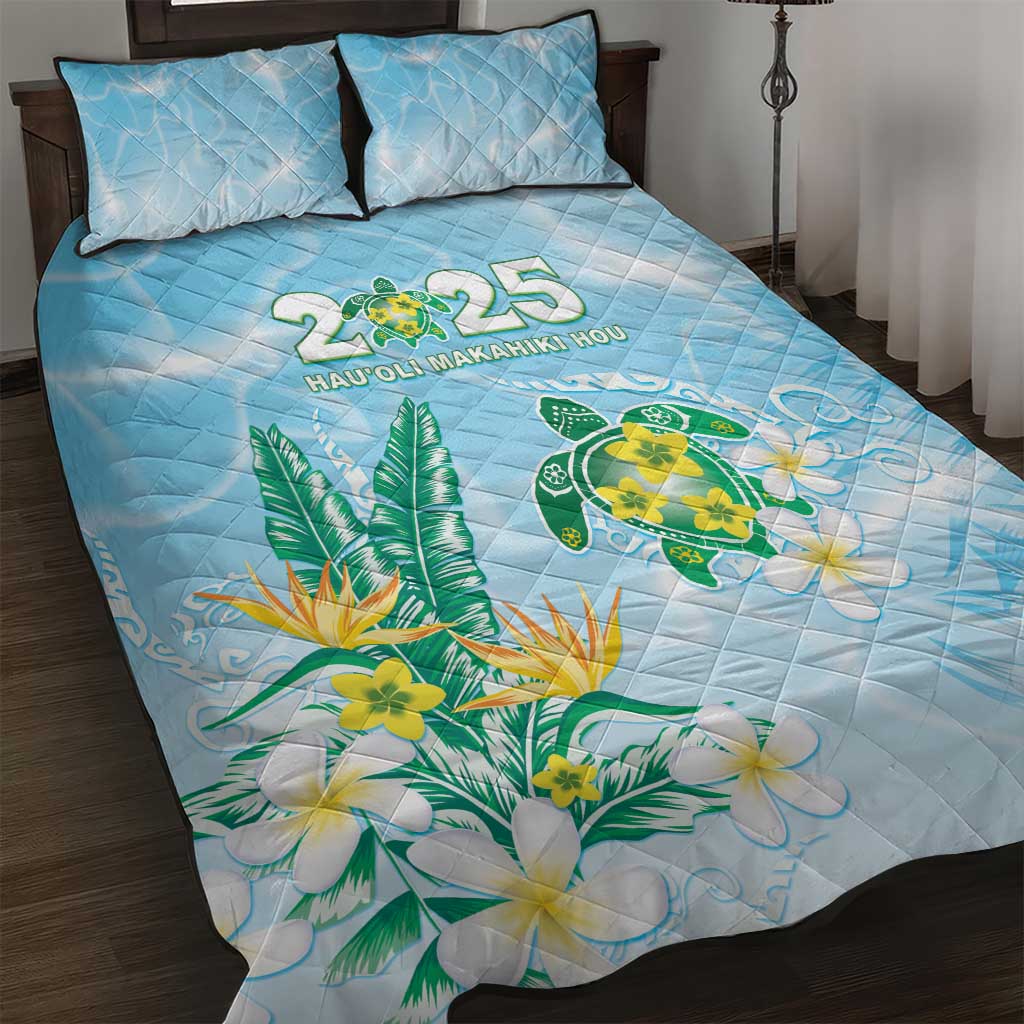 2025 Aloha Hawaii Quilt Bed Set Tropical Flowers And Honu