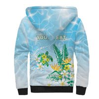 Personalised 2025 Aloha Hawaii Sherpa Hoodie Tropical Flowers And Honu