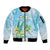 Personalised 2025 Aloha Hawaii Sleeve Zip Bomber Jacket Tropical Flowers And Honu