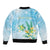 Personalised 2025 Aloha Hawaii Sleeve Zip Bomber Jacket Tropical Flowers And Honu